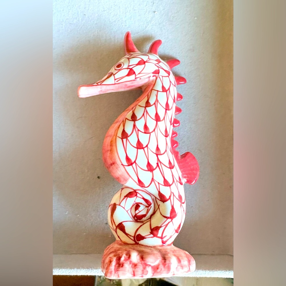 Sadek Sea Horse porcelain figure hand painted